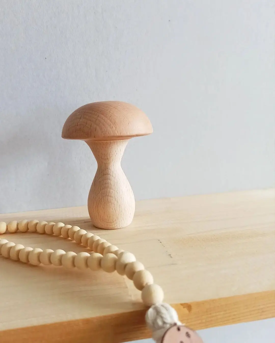 Hochet Mushroom Pour Bébé En Bois De Hêtre