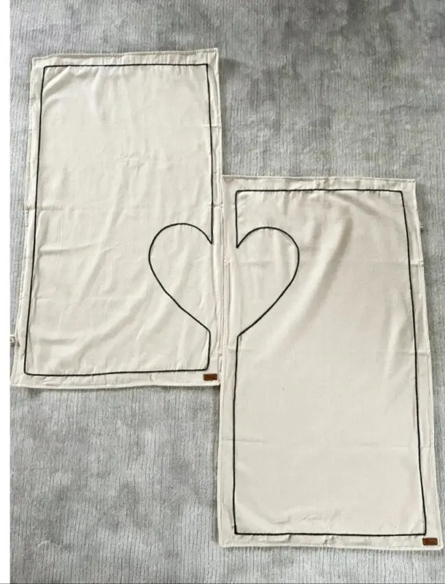 tapis de priere pour couple en lin